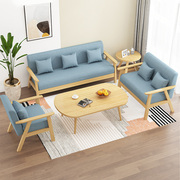 布艺沙发小户型家用简约现代出租房卧室单双人实木沙发办公室沙发