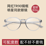 仅8g电脑护目防辐射眼镜变色防雾防蓝光，男女平光近视韩国tr90框架