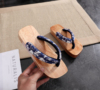 2020 夏季日式木屐 高跟木鞋 舟形实木拖鞋 女式人字拖