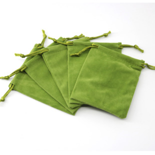 军绿色绒布袋束口抽绳袋饰品珠宝小号护肤品布袋子(布袋子)柔软绝美袋
