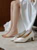 Lusen绝美粗跟婚鞋高级感法式主婚纱新娘鞋中跟不累脚平时可穿