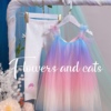 2023年夏季彩虹吊带连衣裙女童，公主裙儿童沙滩裙裤子纱裙套装
