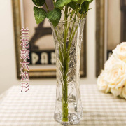 玻璃花瓶 大号北欧六角富贵竹玻璃花瓶鲜花干花插花花器客厅落地