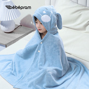 bebepram婴儿浴巾带帽新生儿童强吸水宝宝洗澡软大毛巾包被毛浴巾