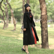 风衣女款2024黑色外套女春秋款显瘦单层薄款风衣原创设计女装
