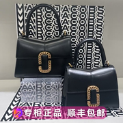 marcjacobs沙漏，包mjstmarc单肩斜挎链条黑色牛皮手提包