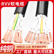 rvv软电缆线6781012多芯0.50.7511.5平方护套线信号控制线