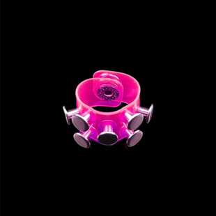 银色螺丝扣按钮铆钉密集交错紫红色软塑料戒指朋克指环搭配装饰品