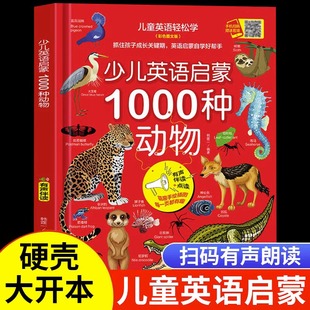 当当网正版图书少儿英语启蒙1000种动物儿童情景生活，口语对话英文单词有声书绘本分级阅读自然拼读教材幼儿启蒙入门小学二三年级