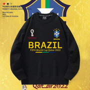 2023巴西队球衣内马尔圆领，卫衣男休闲运动冬季加绒加厚足球迷外套