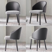 意式餐椅现代简约家用实木椅，现代休闲餐厅时尚创意，靠背科技布椅子(布椅子)