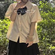 夏季套装女学生原创jk衬衫百搭黑色百褶裙短裙韩式校服制服两件套