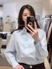 mmjz~韩国大牌MI*E~24春精典基础款通勤百搭翻领后背捏折三色衬衫