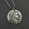 复古希腊银币阿波罗狮子座，星座礼物欧美饰品硬币项链打孔古币吊坠
