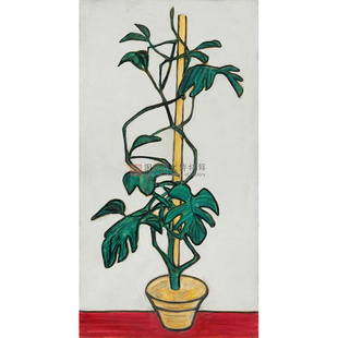 中式玄关花卉植物装饰画常玉油画，常青藤手绘书房现代娱乐场所挂画