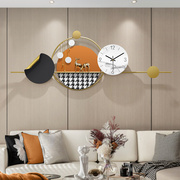 现代简约客厅挂钟家用时尚墙上装饰画带钟表餐厅创意网红挂画时钟