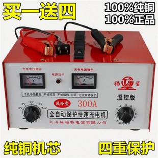 300a纯铜汽车电瓶充电器大功率货车叉车充电机6v12v24v智能通用