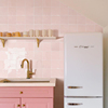 奇遇园波浪面粉色瓷砖卫生间马卡龙(马卡龙)墙砖浴室，厕所厨房墙面砖网红