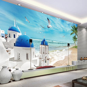 3d电视背景墙大型壁画 地中海风格无纺布壁纸墙纸沙发墙布
