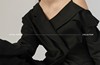 韩国设计师品牌 MOONTAN 不规则露肩黑色上衣西装外套 