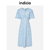 indicia法式碎花短袖，连衣裙印花夏季商场，同款标记女装5b305lq168