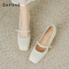 达芙妮法式玛丽珍女鞋白色2024夏季高跟鞋气质配裙子粗跟单鞋