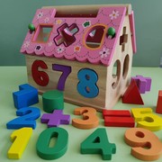 幼儿童几何形状盒智慧，屋数字屋形状，配对智力盒宝宝早教益智玩具