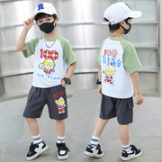 奥特曼衣服男童发光套装夏款2024儿童超人夏装男孩短袖两件套