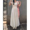 CatAndFish小众设计感白色半身裙女2023拼接长款重工大摆裙
