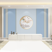 新中式电视背景墙壁纸现代简约轻奢客厅卧室线条，大气影视墙布壁画