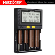 MIBOXER C4 12 C8 18650充电器容量测试液晶智能快速锂电池充电器