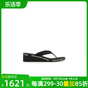 Alexander Wang女士时尚休闲楔形丁字夹趾坡跟凉鞋拖鞋黑SS24