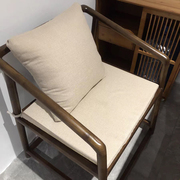 简素麻布茶椅坐垫椅子垫纯色防滑新中式圈椅太师椅座垫办公室