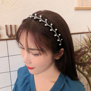 珍珠水钻发箍2021年发夹，头箍韩国女带齿防滑发卡带钻洗脸头饰