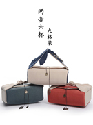定制日式茶具收纳盒两壶四杯六杯便携包户外旅行手提麻布袋包茶壶