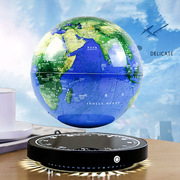 地球仪时钟镜面发光底座清晰中国地图教学地球仪摆件磁悬浮