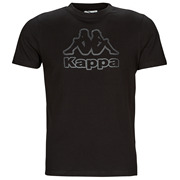 Kappa背靠背男装运动T恤圆领纯棉透气短袖上衣黑色2024夏季