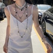 2023年《黑加仑叶》贝壳珍珠，项链套装叠戴多层黑白百搭个性时髦女