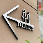 卫生间指示牌厕所标示牌wc标志牌，门贴洗手间标识牌，仿金属亚克