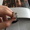 圆弧戒指环韩国极简约钛钢玫瑰金大拇指ins同款女欧美气质