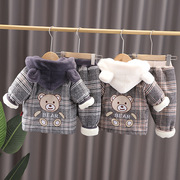 男童冬装套装小孩男宝宝棉衣服，秋装婴儿外套，厚加绒1岁半2周岁3多4