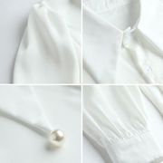 设计感小众白衬衫，女春秋洋气时尚雪纺，衫内搭上衣气质长袖衬衣