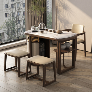 轻奢阳台茶桌椅组合功夫泡，茶桌现代实木书房，办公室茶室家用小茶台