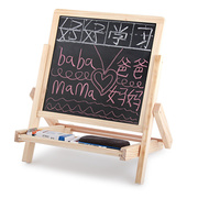 可擦涂儿童实木磁性绘画写字板 画架 双面升降画板玩具小黑板