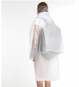 男女士雨衣外套学生书包位透明成人防水长款白色加厚非一次性雨衣