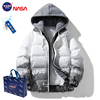 NASA联名棉衣男女冬季假两件羽绒棉衣男泡泡格情侣款大码冬装外套