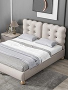 美式科技布皮艺床现代简约欧式意式极简双人大床1.82米主卧软包床