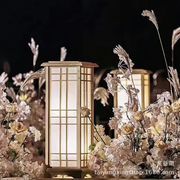 原木路引婚庆道具中式婚礼舞台装饰商场橱窗展示道具木质方柱摆件