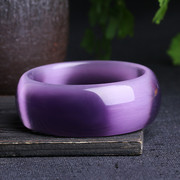 紫罗猫眼石手镯女款窄条宽版手环贵妃，手镯时尚小饰品生日礼物