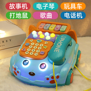 婴儿童玩具仿真电话机座机幼儿宝宝男孩女孩音乐益智早教1岁2岁3
